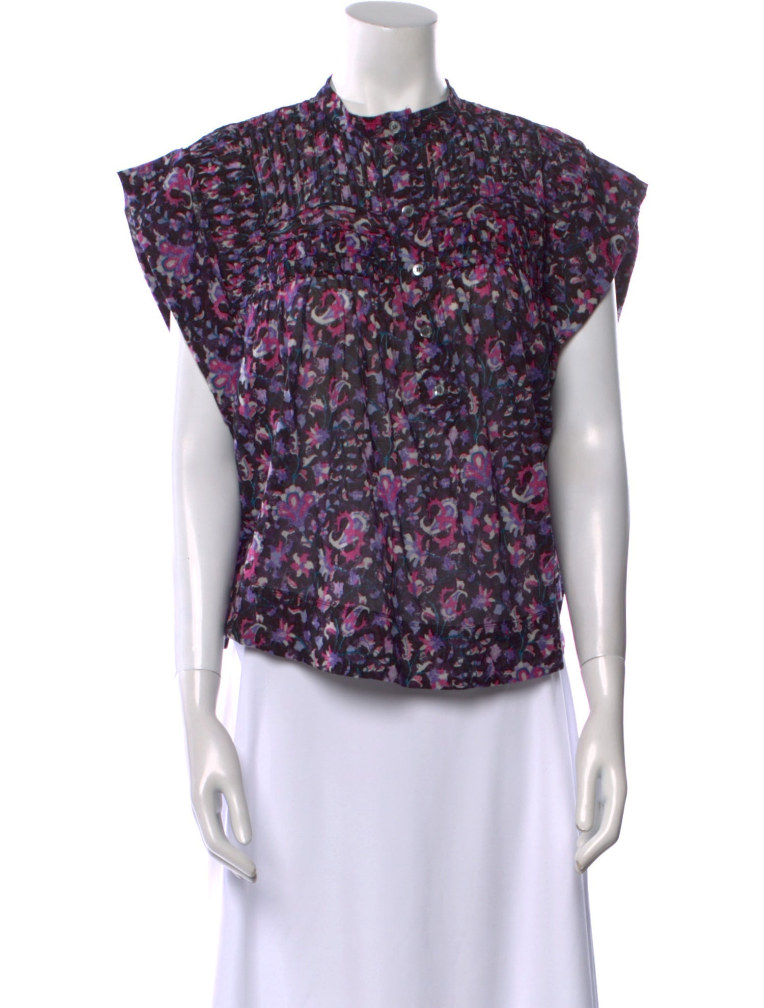 Étoile Isabel Marant Floral Print Mock Neck Blouse