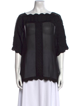 Étoile Isabel Marant Bateau Neckline Short Sleeve Blouse