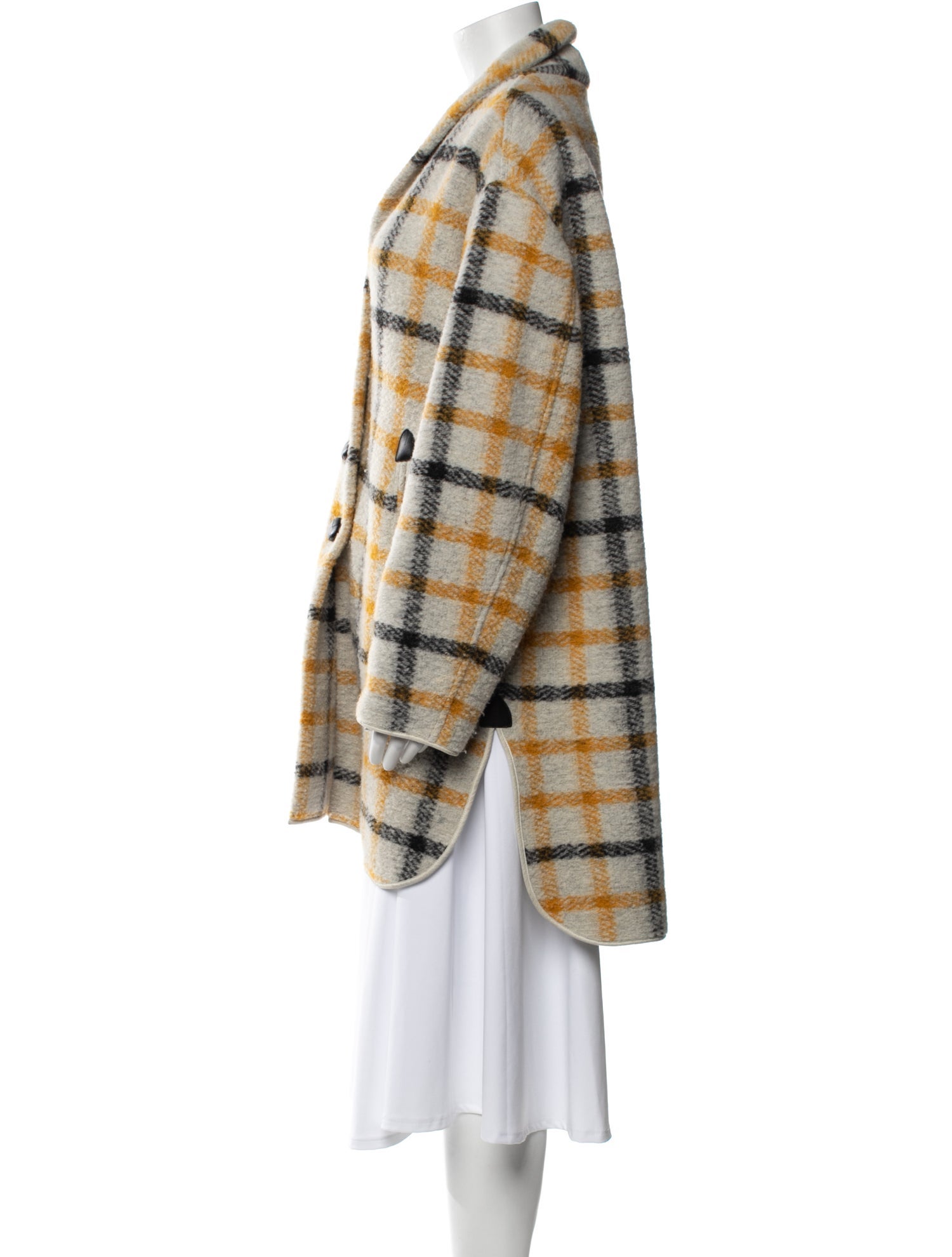 Étoile Isabel Marant Wool Plaid Print Coat