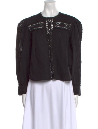 Étoile Isabel Marant Crew Neck Long Sleeve Button-Up Top