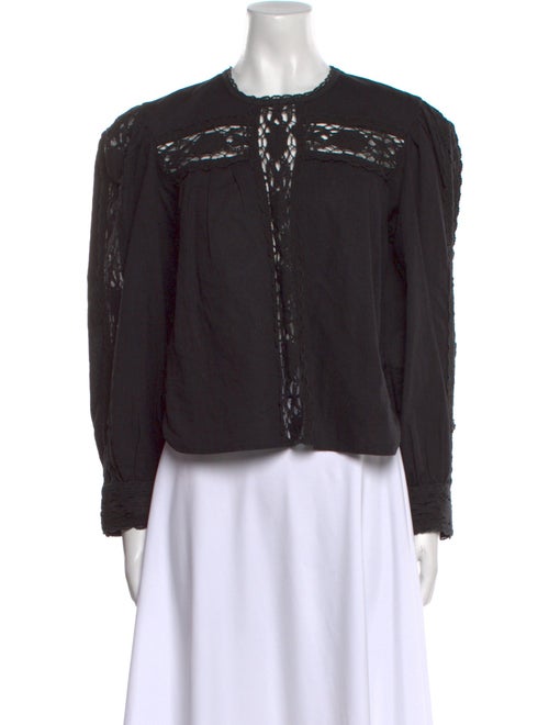 Étoile Isabel Marant Crew Neck Long Sleeve Button-Up Top