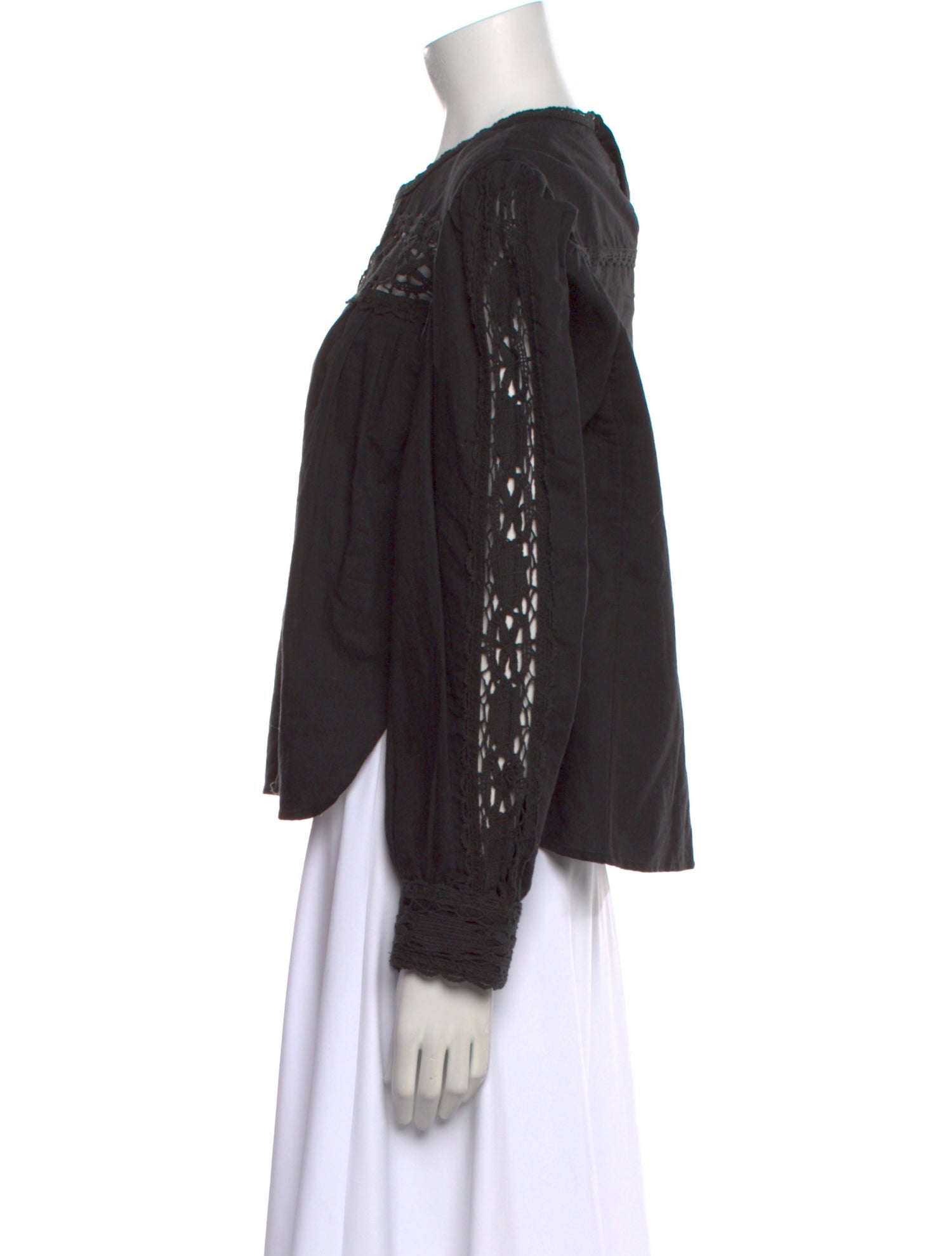 Étoile Isabel Marant Crew Neck Long Sleeve Button-Up Top