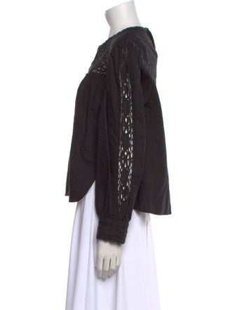 Étoile Isabel Marant Crew Neck Long Sleeve Button-Up Top