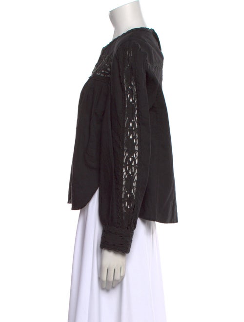 Étoile Isabel Marant Crew Neck Long Sleeve Button-Up Top