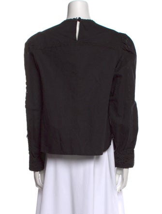 Étoile Isabel Marant Crew Neck Long Sleeve Button-Up Top
