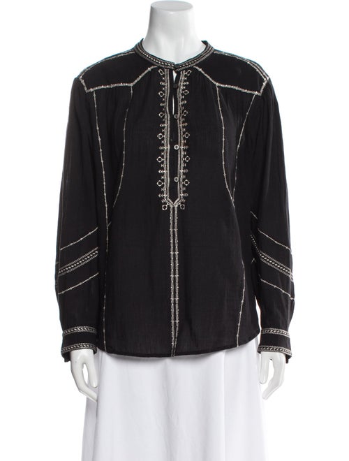 Étoile Isabel Marant Crew Neck Long Sleeve Button-Up Top