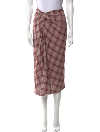 Étoile Isabel Marant Plaid Print Midi Length Skirt