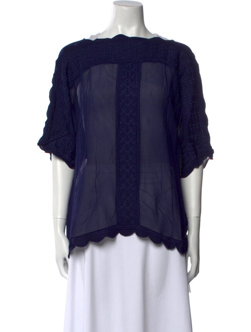 Étoile Isabel Marant Bateau Neckline Short Sleeve Blouse