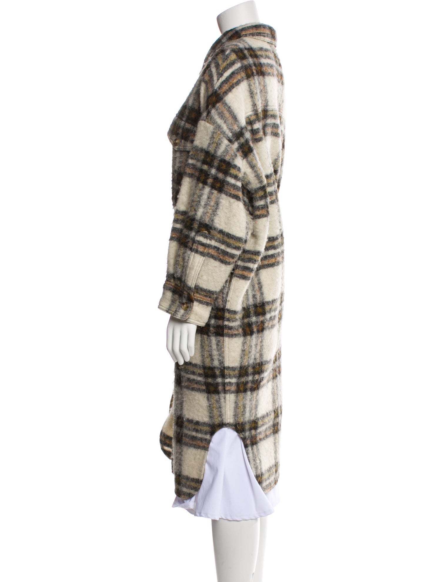 Étoile Isabel Marant Wool Plaid Print Coat