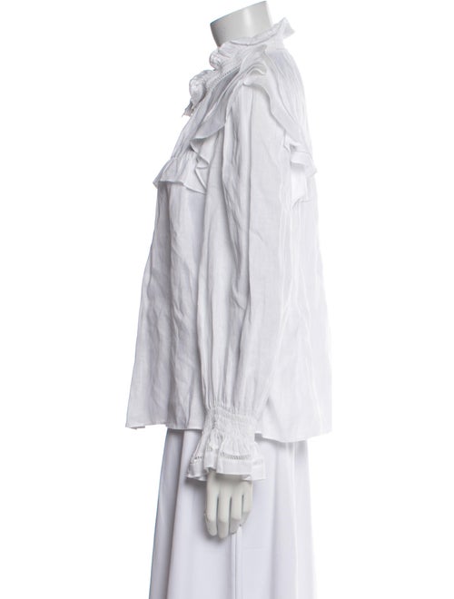 Étoile Isabel Marant Linen Mock Neck Button-Up Top