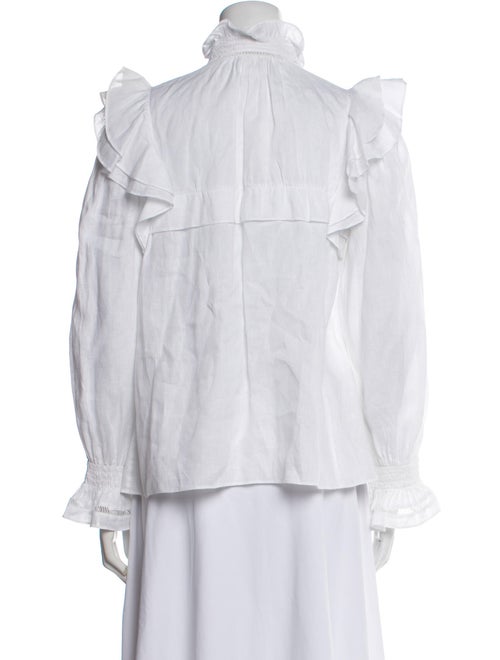 Étoile Isabel Marant Linen Mock Neck Button-Up Top