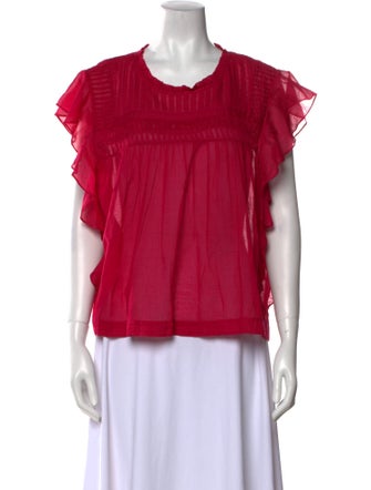 Étoile Isabel Marant Scoop Neck Short Sleeve Blouse