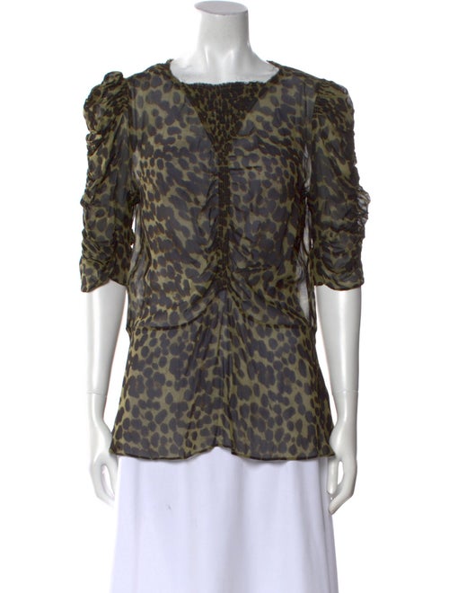 Étoile Isabel Marant Animal Print Scoop Neck Top