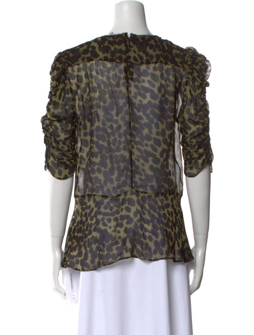 Étoile Isabel Marant Animal Print Scoop Neck Top