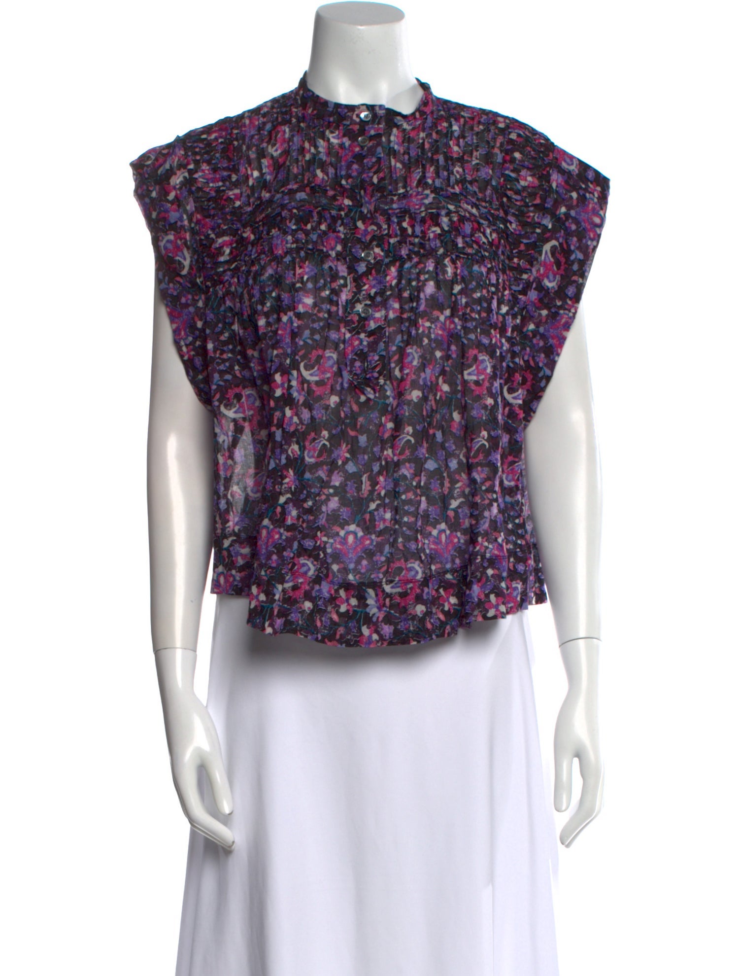 Étoile Isabel Marant Floral Print Mock Neck Blouse