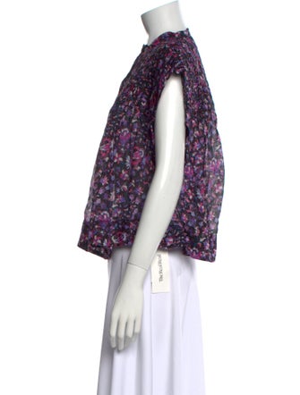 Étoile Isabel Marant Floral Print Mock Neck Blouse