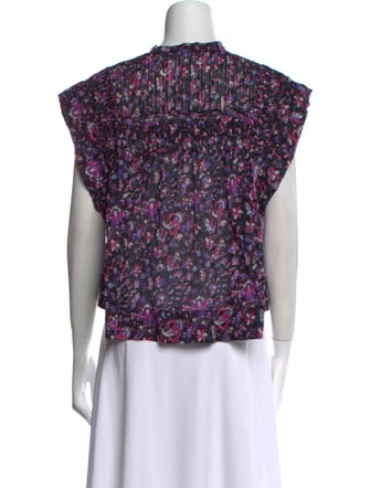 Étoile Isabel Marant Floral Print Mock Neck Blouse