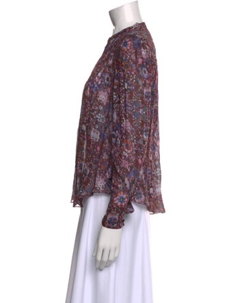 Étoile Isabel Marant Floral Print Mock Neck Blouse