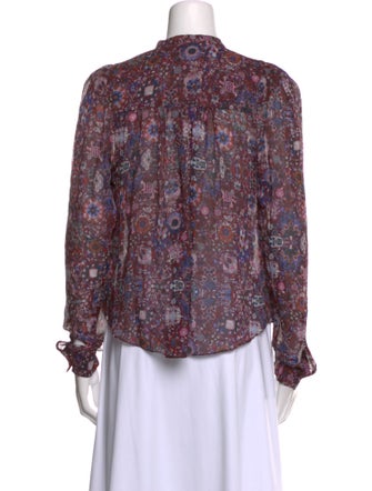 Étoile Isabel Marant Floral Print Mock Neck Blouse