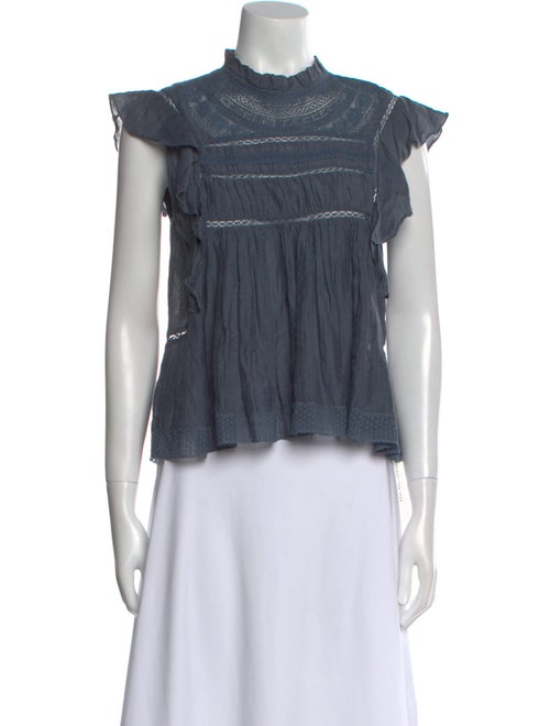 Étoile Isabel Marant Mock Neck Short Sleeve Crop Top