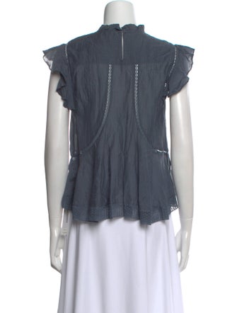 Étoile Isabel Marant Mock Neck Short Sleeve Crop Top