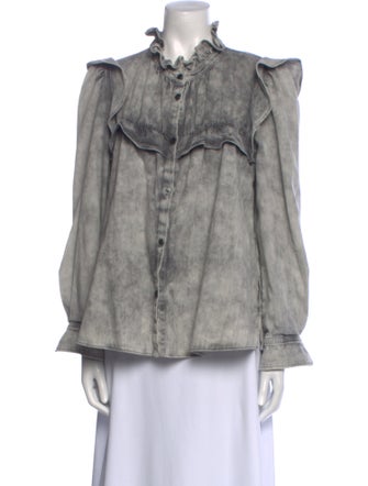 Étoile Isabel Marant Mock Neck Long Sleeve Blouse
