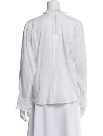 Étoile Isabel Marant Mock Neck Long Sleeve Button-Up Top