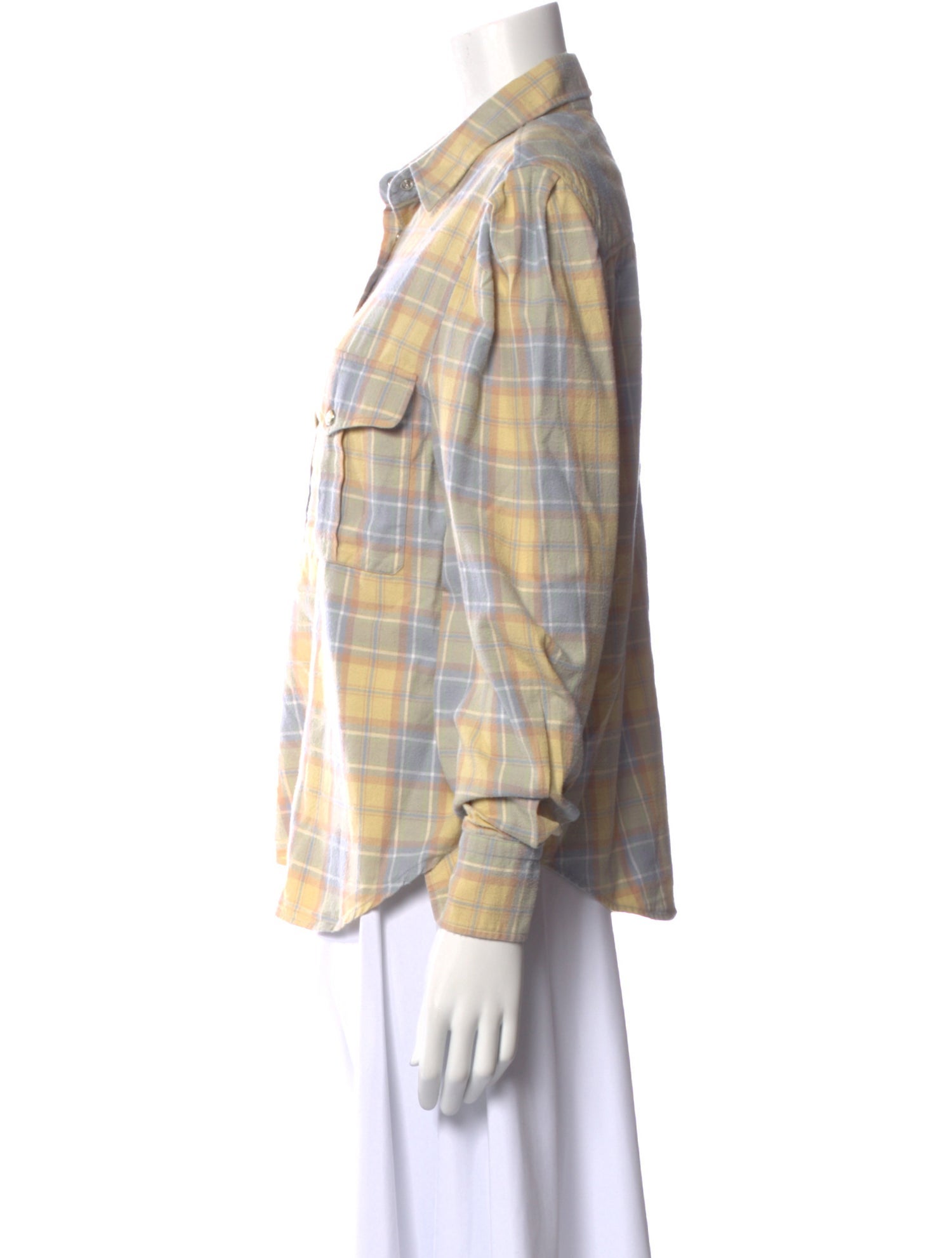 Étoile Isabel Marant Plaid Print Long Sleeve Button-Up Top