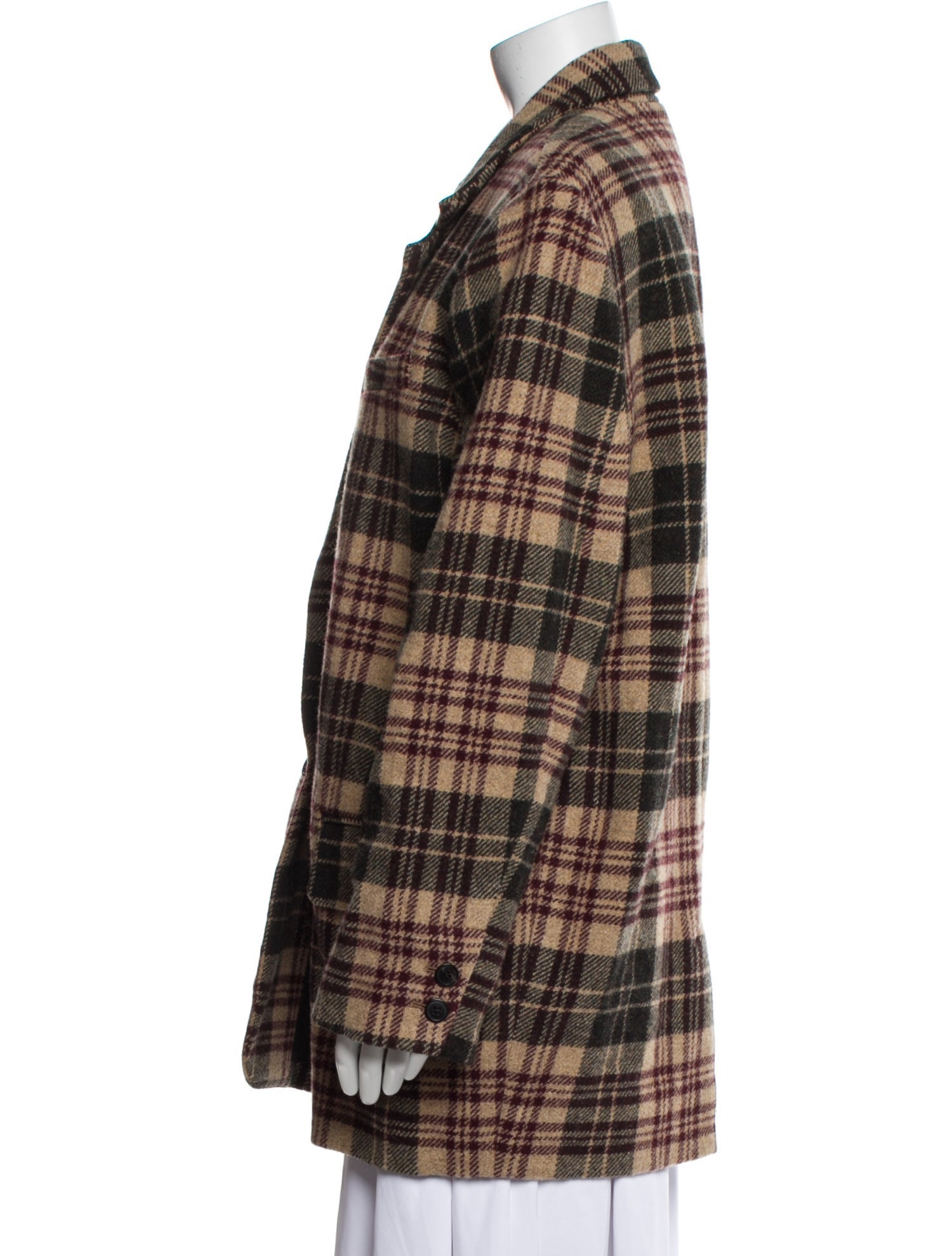 Étoile Isabel Marant Wool Plaid Print Peacoat