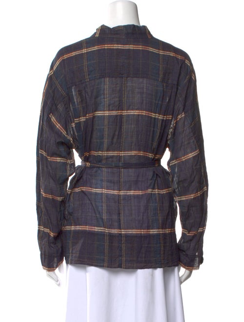 Étoile Isabel Marant Plaid Print V-Neck Button-Up Top