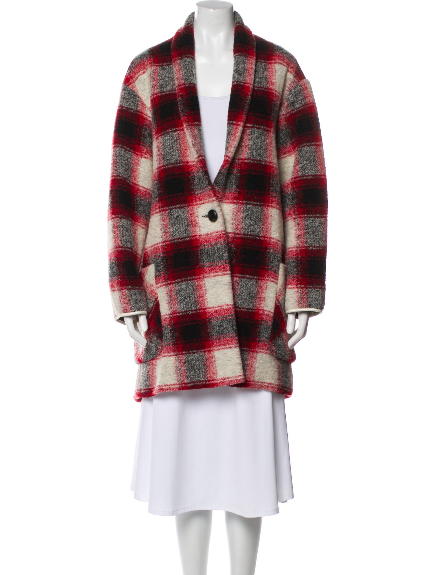 Étoile Isabel Marant Wool Plaid Print Coat