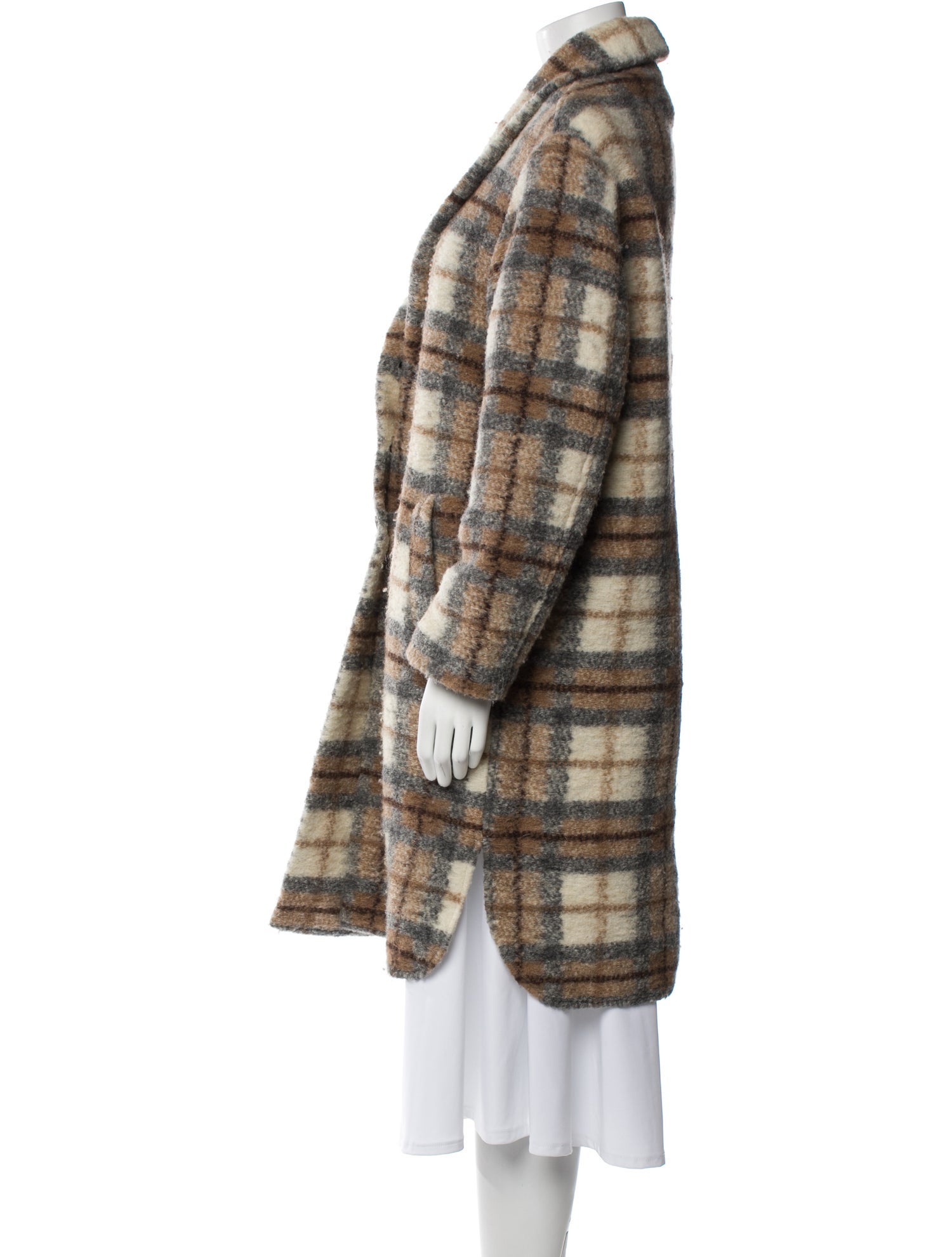 Étoile Isabel Marant Wool Plaid Print Peacoat