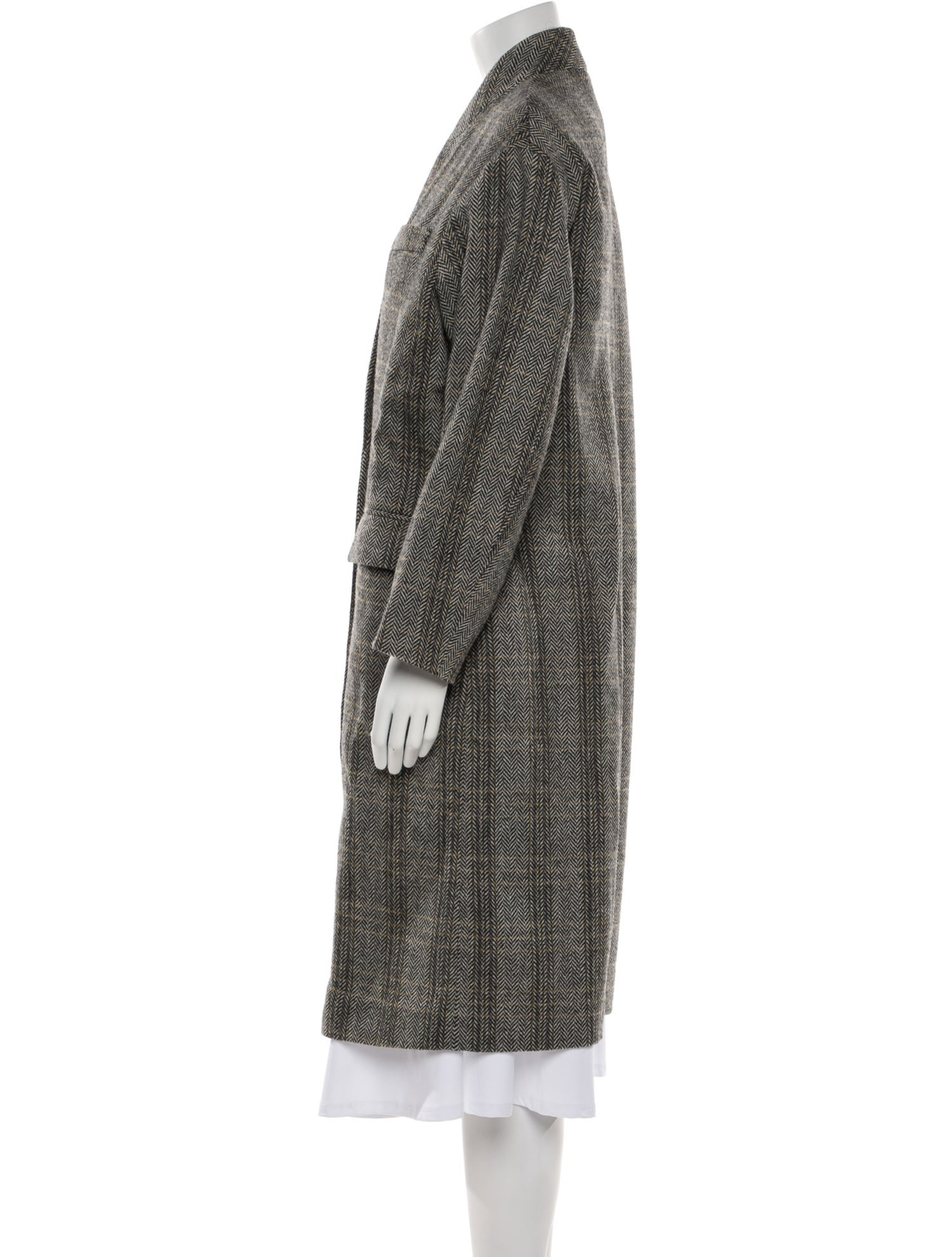 Étoile Isabel Marant Virgin Wool Plaid Print Coat