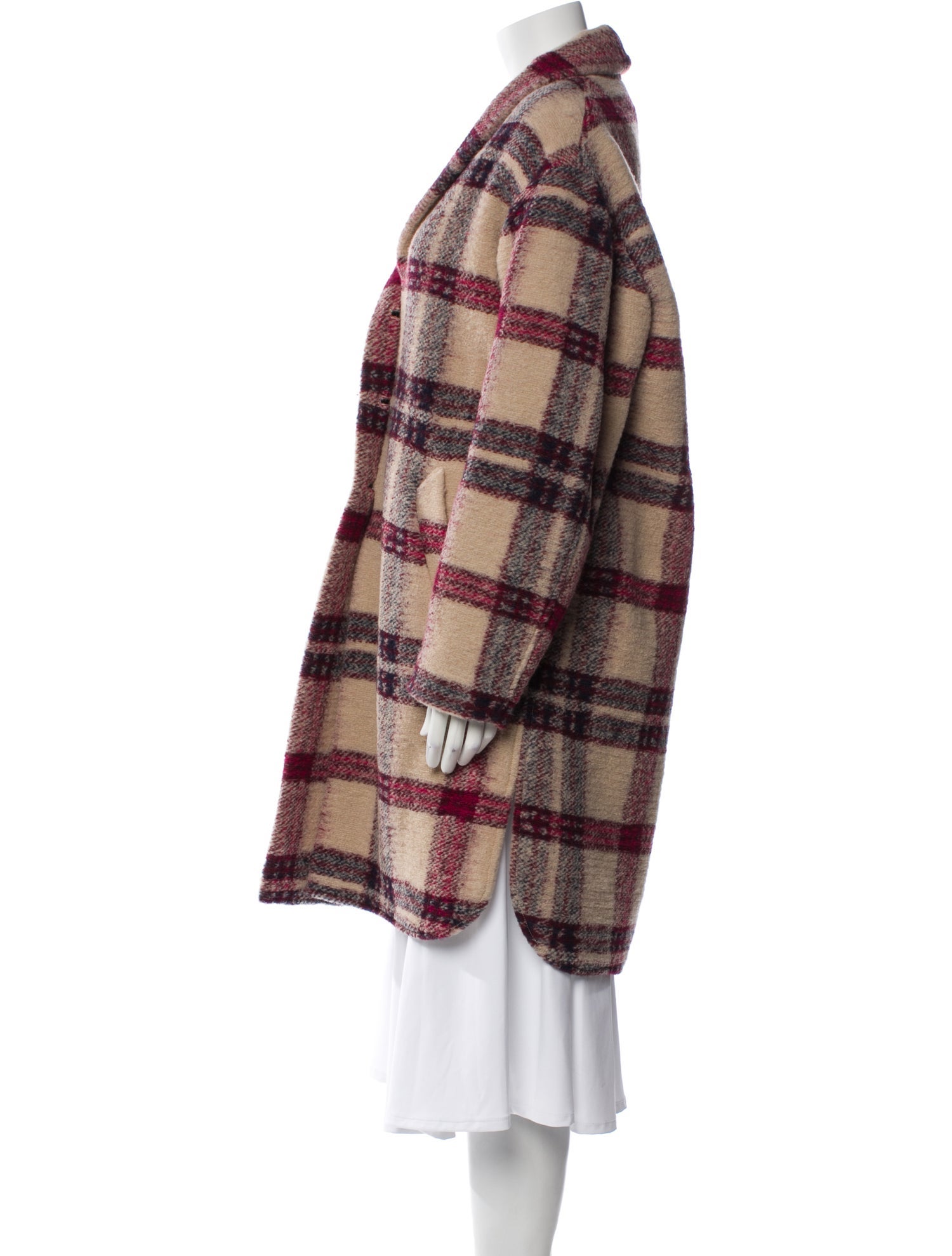 Étoile Isabel Marant Wool Plaid Print Peacoat