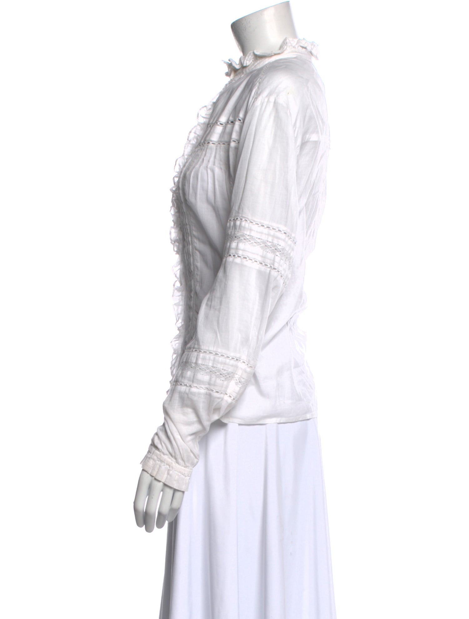 Étoile Isabel Marant Mock Neck Long Sleeve Button-Up Top