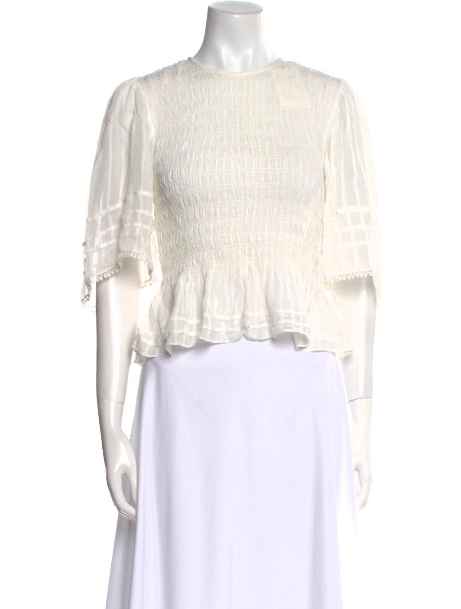 Étoile Isabel Marant Crew Neck Three-Quarter Sleeve Crop Top