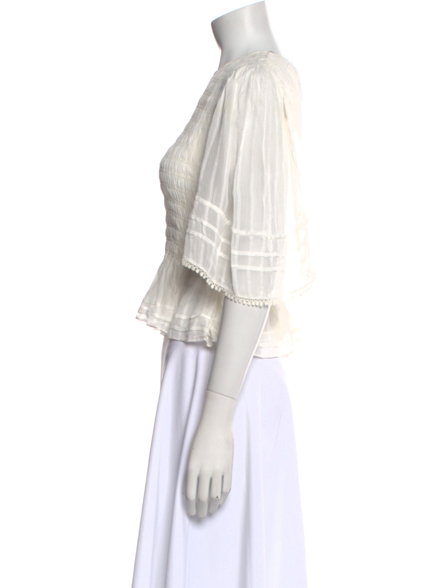 Étoile Isabel Marant Crew Neck Three-Quarter Sleeve Crop Top