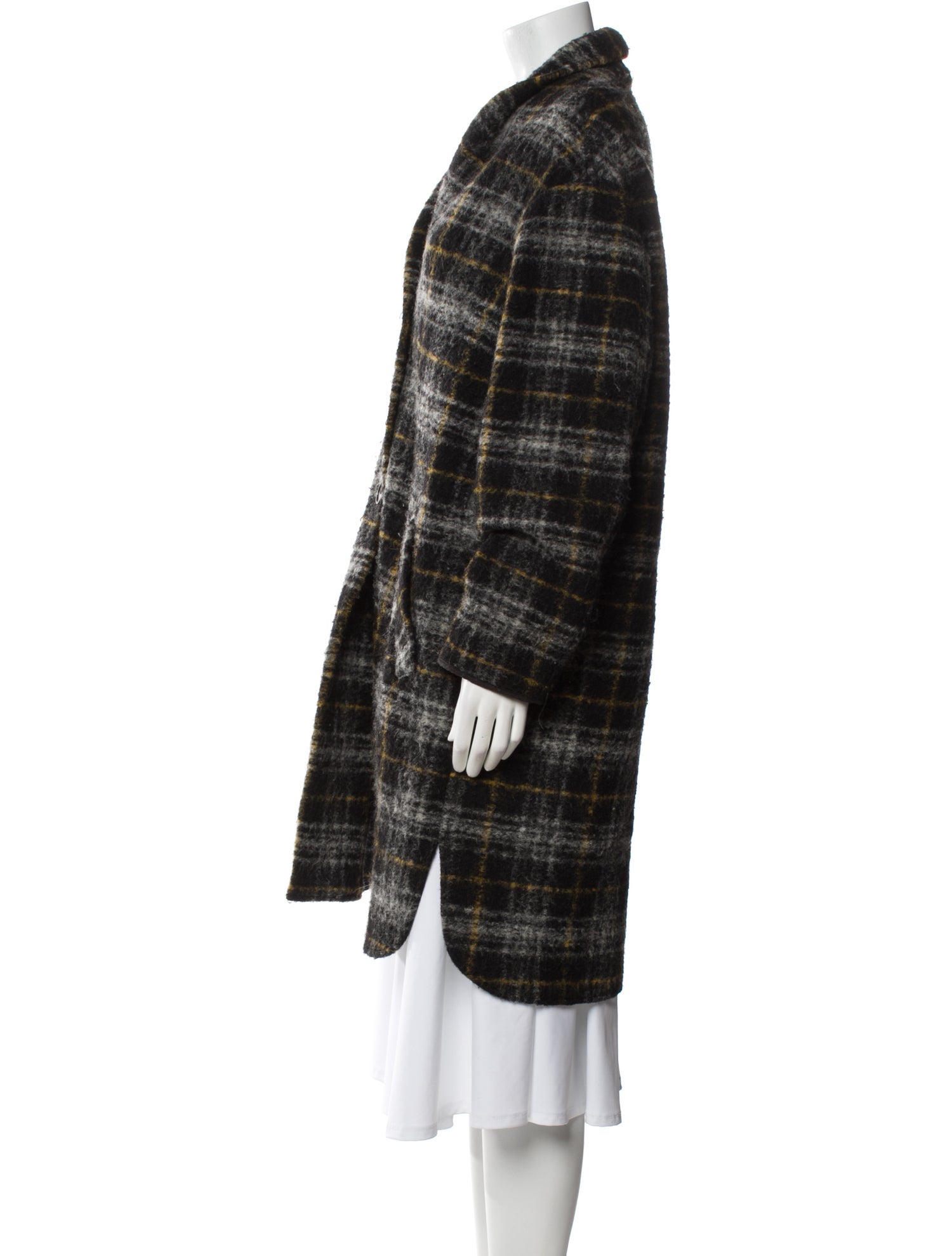 Étoile Isabel Marant Wool Plaid Print Coat