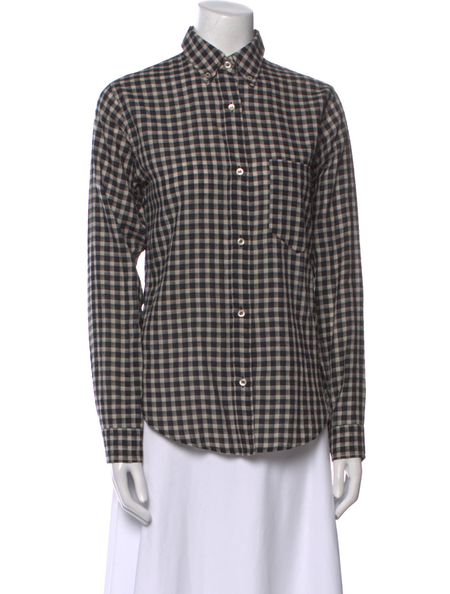 Étoile Isabel Marant Plaid Print Long Sleeve Button-Up Top