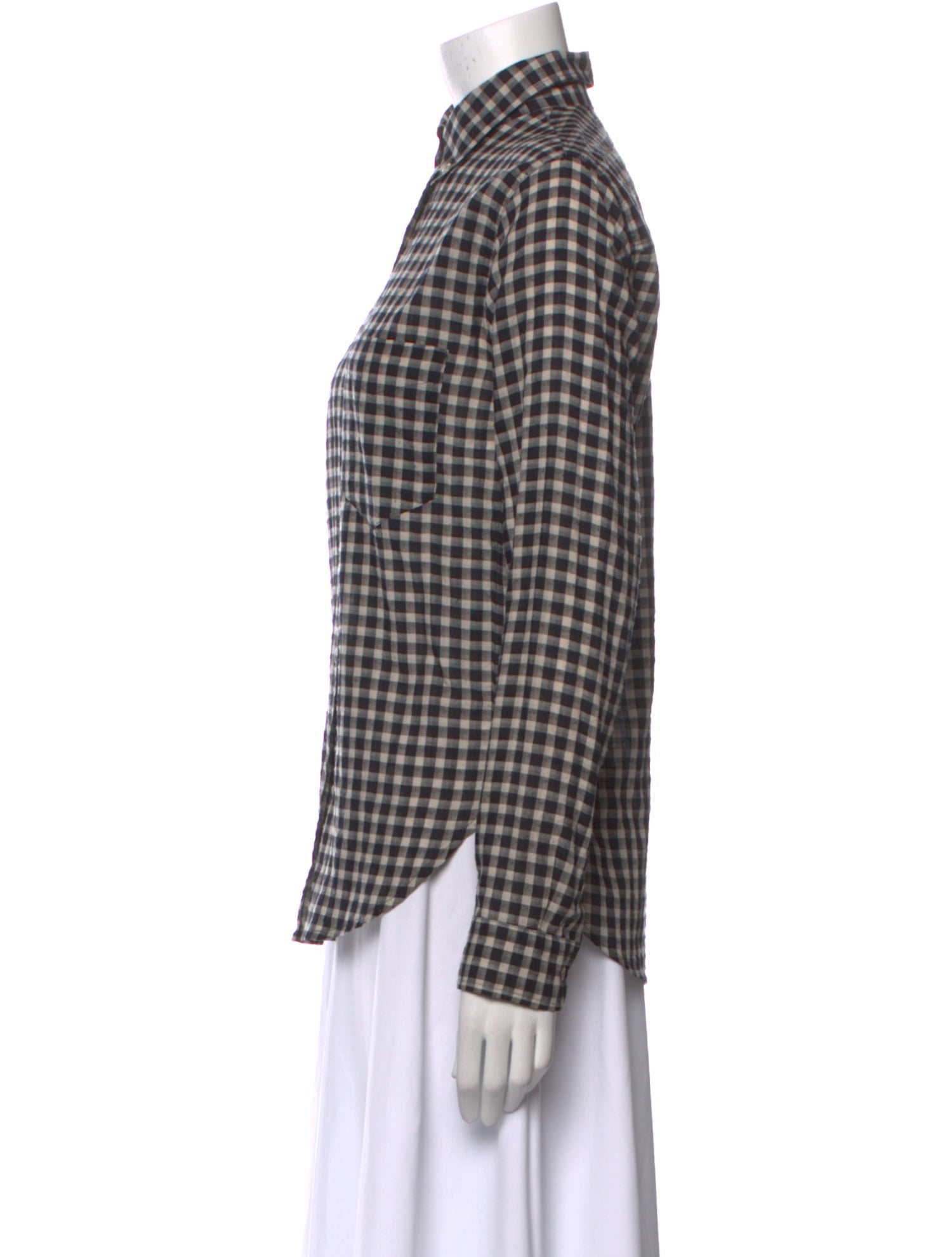 Étoile Isabel Marant Plaid Print Long Sleeve Button-Up Top