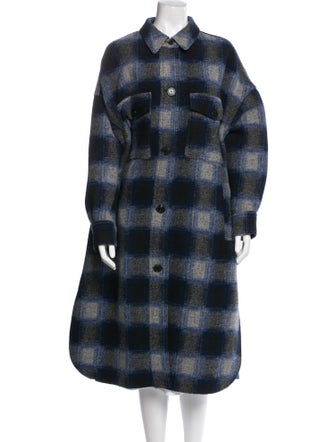 Étoile Isabel Marant Plaid Print Faux Fur Coat