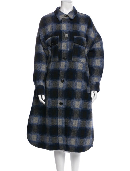 Étoile Isabel Marant Plaid Print Faux Fur Coat