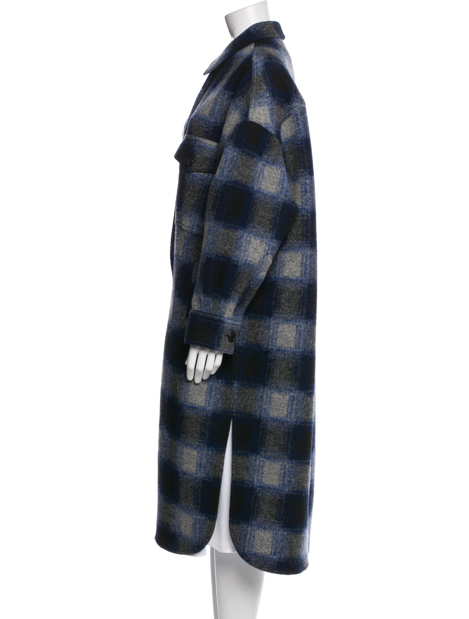 Étoile Isabel Marant Plaid Print Faux Fur Coat