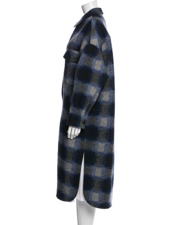 Étoile Isabel Marant Plaid Print Faux Fur Coat