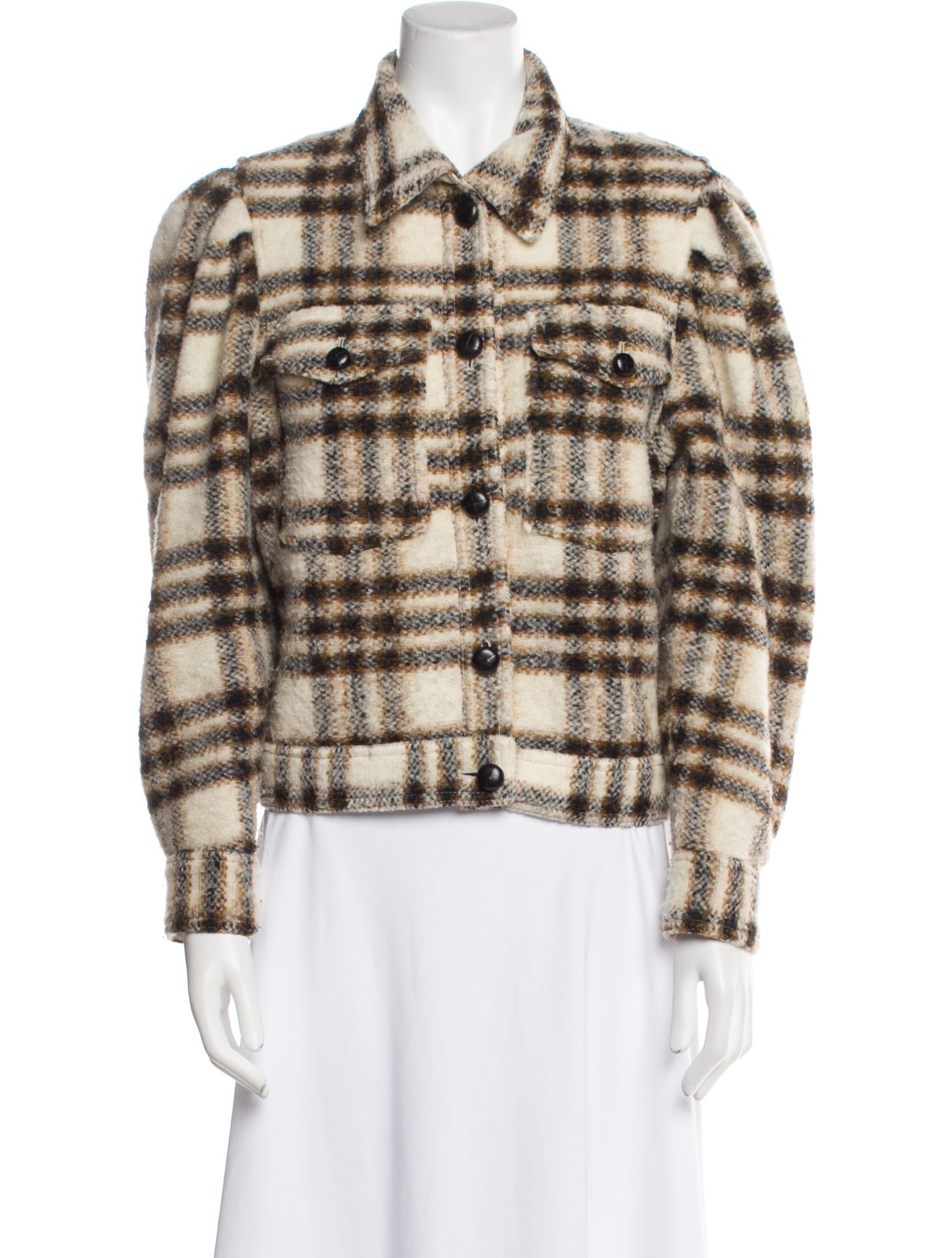 Étoile Isabel Marant Wool Plaid Print Jacket