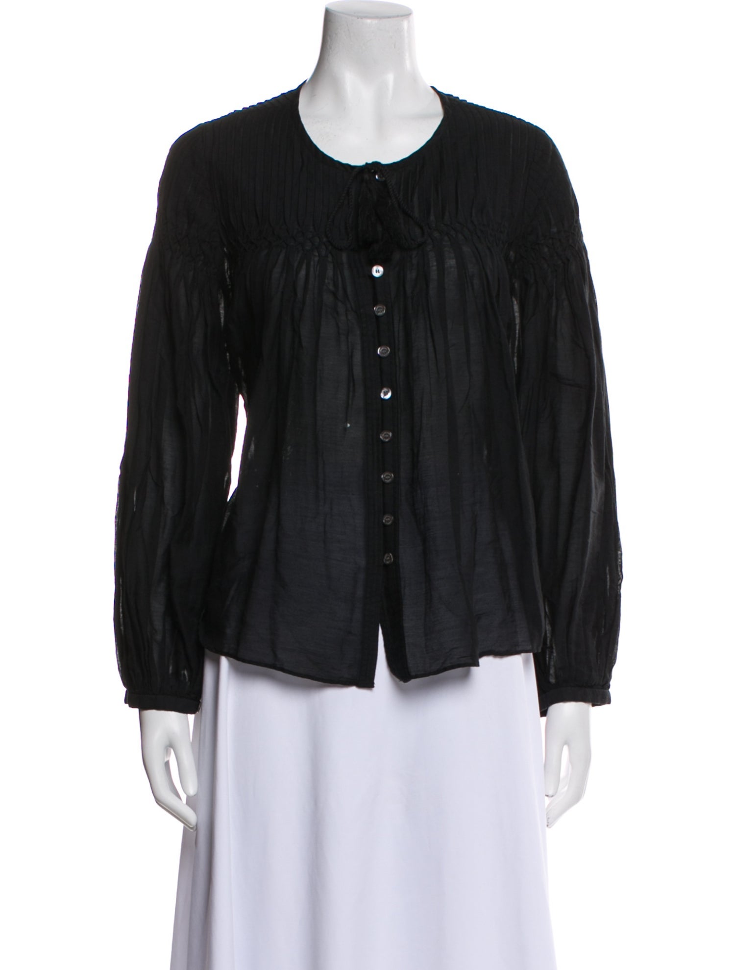 Étoile Isabel Marant Crew Neck Long Sleeve Button-Up Top