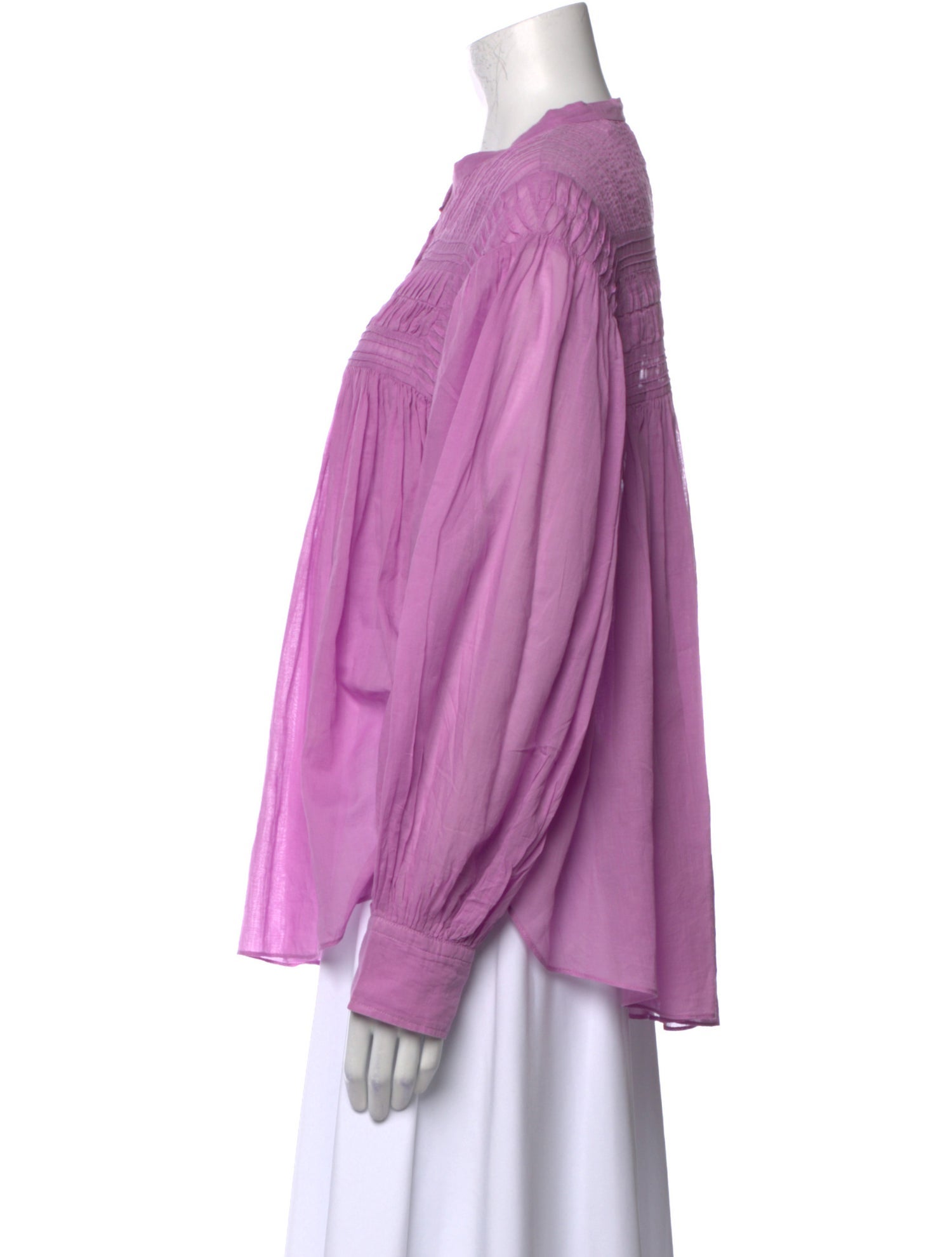 Étoile Isabel Marant Mock Neck Long Sleeve Button-Up Top