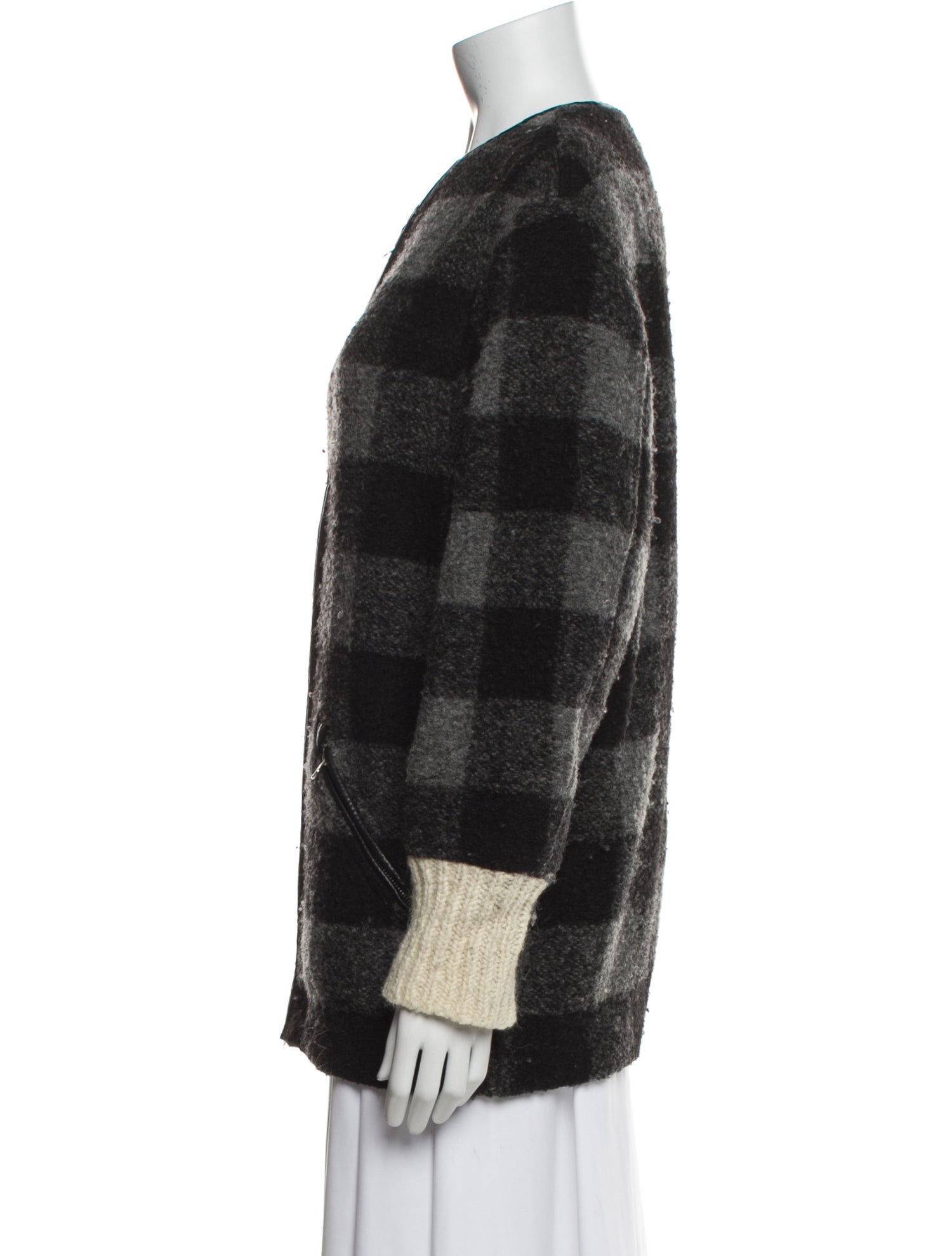 Étoile Isabel Marant Wool Plaid Print Coat