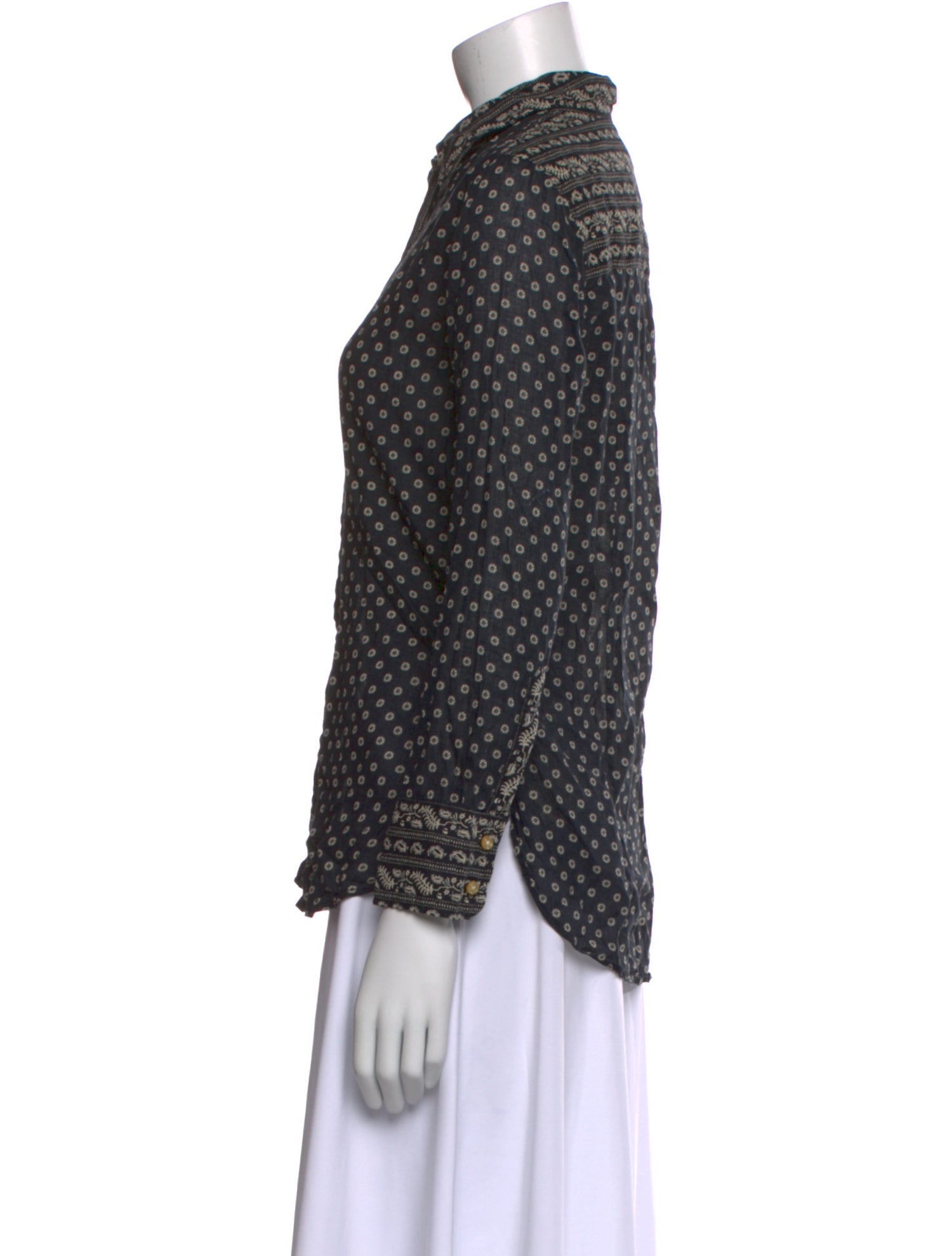 Étoile Isabel Marant Polka Dot Print Long Sleeve Button-Up Top