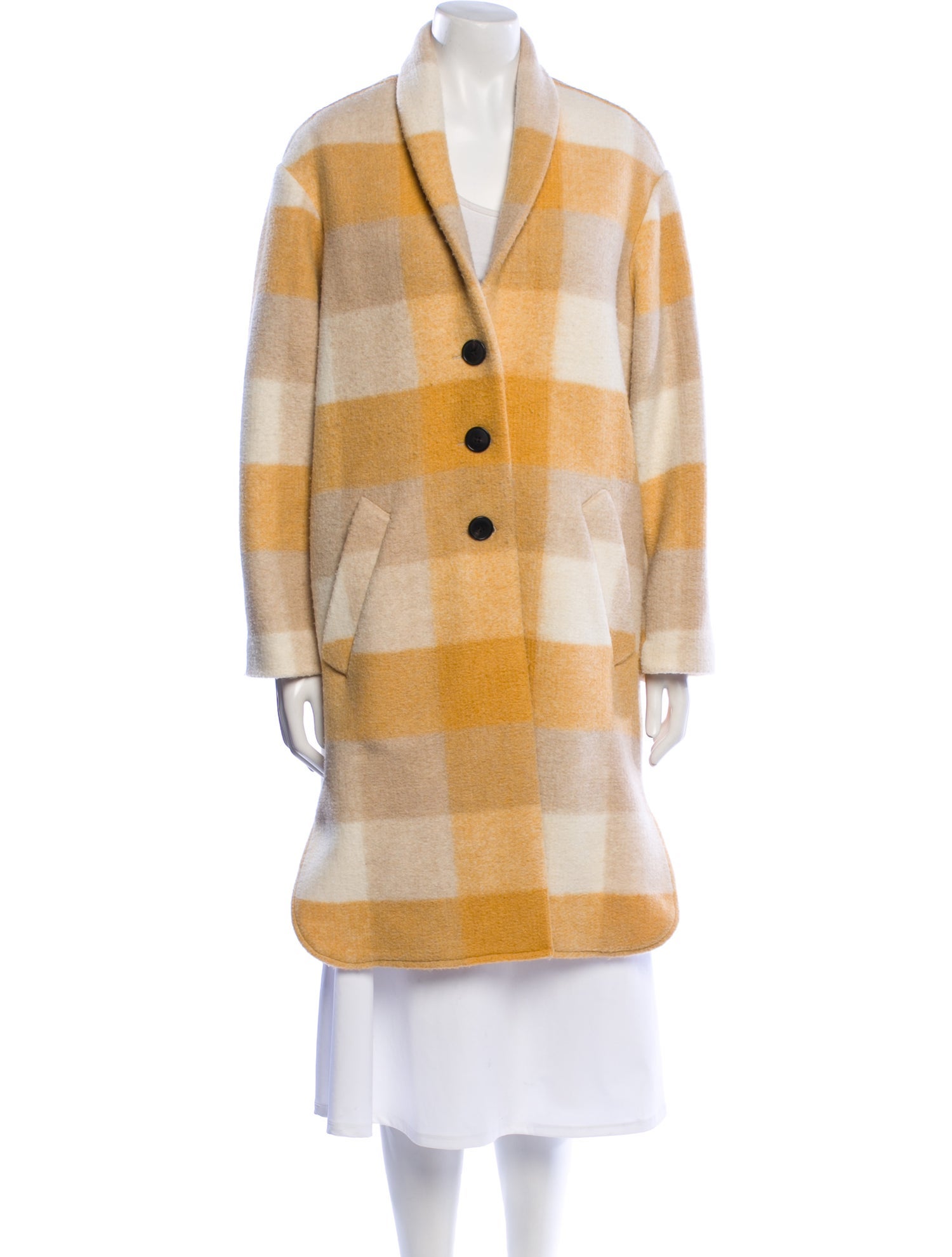 Étoile Isabel Marant Plaid Print Faux Fur Coat